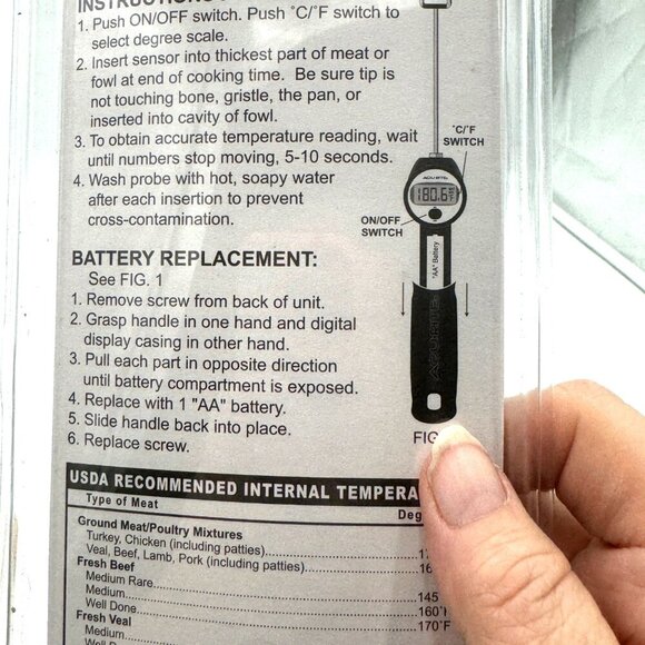Crate And Barrel Acurite Digital Instant Read Fork/ Thermometer NEW in package g - Picture 10 of 12